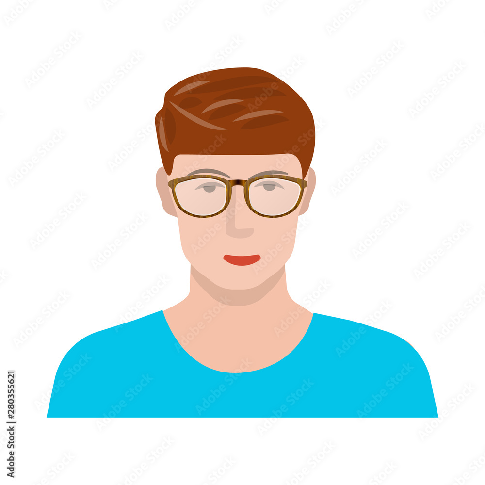 Vector design of face and male symbol. Set of face and young stock vector illustration.