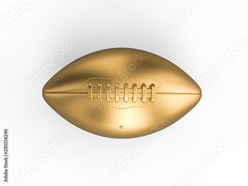 3d render of american football ball in gold color