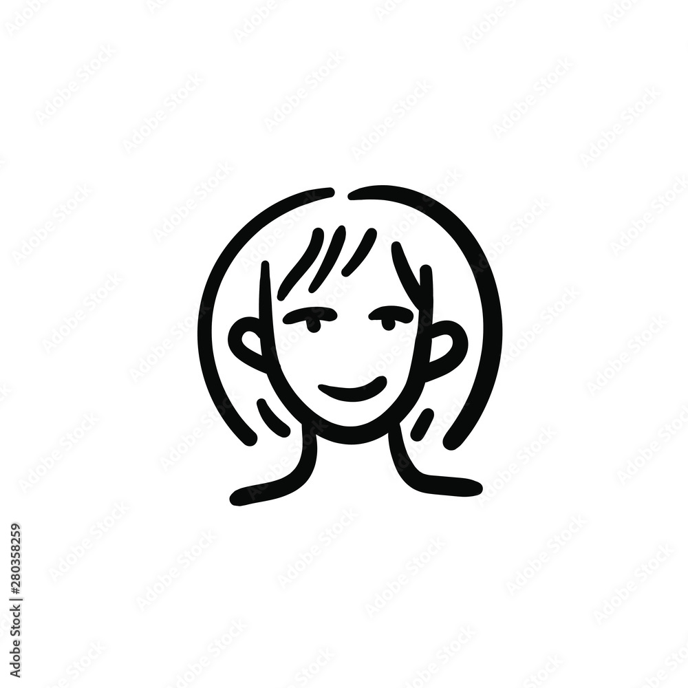 Fototapeta premium Hand drawn person. Simple vector icon