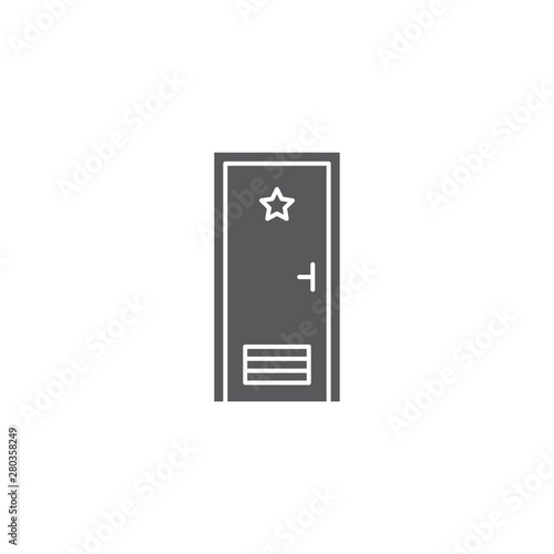Dressing room door vector icon isolated on white background