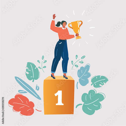 Businesswoman concept winner success