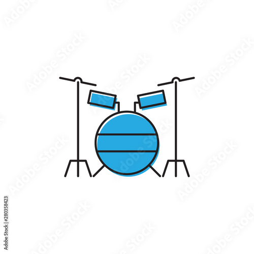 Wallpaper Mural Drum kit vector icon isolated on white background Torontodigital.ca