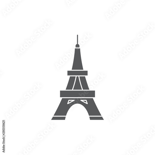 Eiffel Tower vector icon symbol isolated on white background