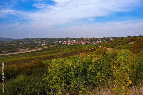 Blick in die Landschaft von Rheinhessen bei Vendersheim/Deutschland