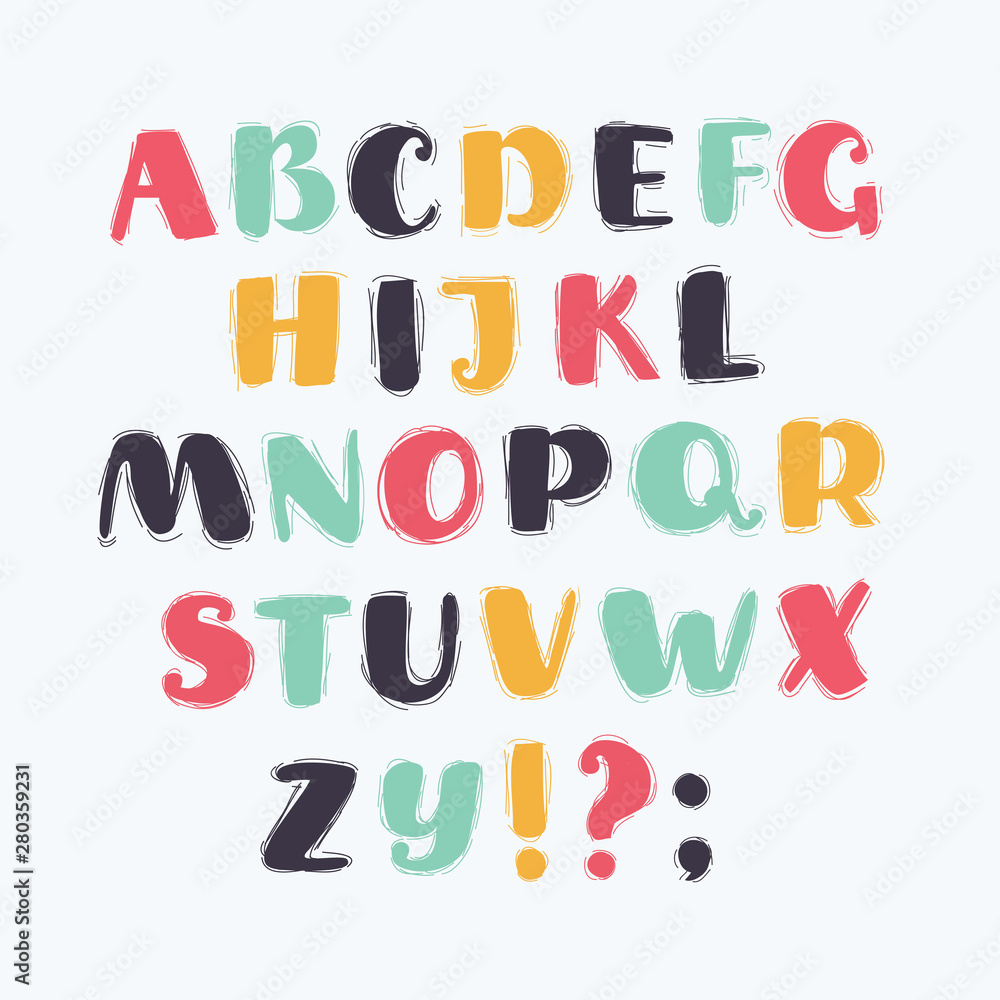 Handwriting Alphabets on white. Handwriting Alphabets on white.
