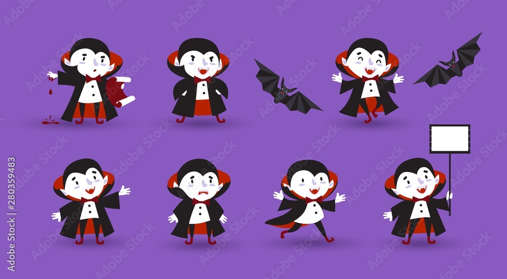 Halloween Vampire Ghoul, set avatar, funny people in Halloween costumes, vector Halloween Vampire Ghoul, set avatar, funny people in Halloween costumes, vector