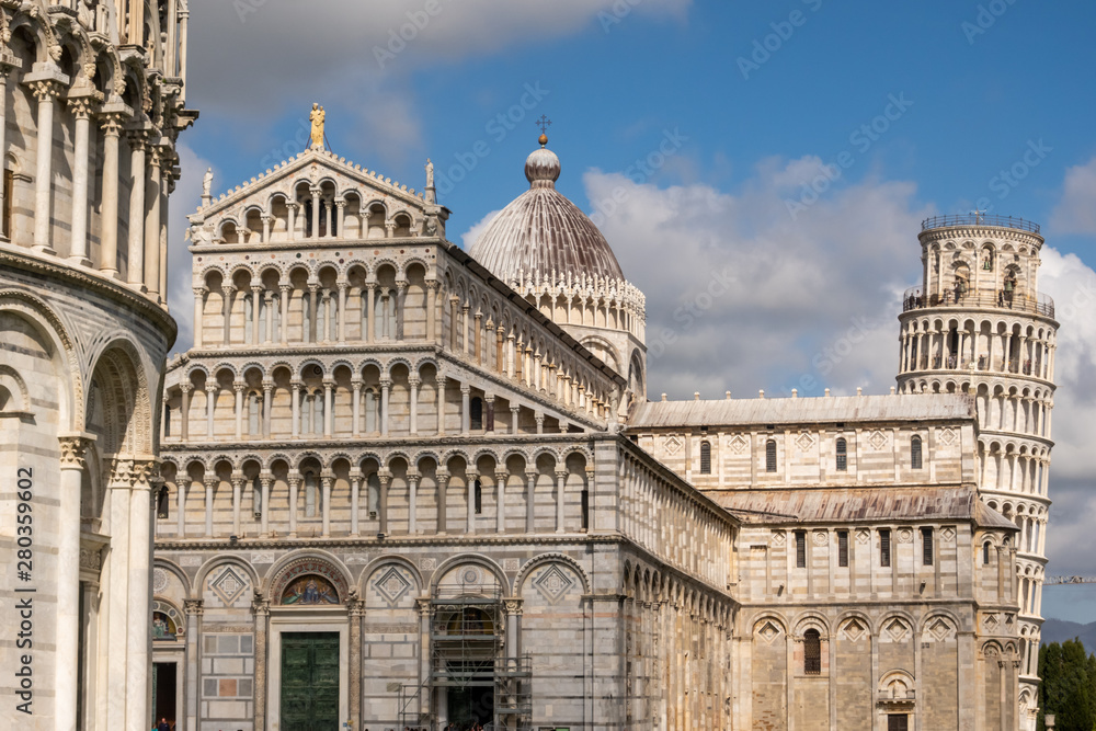 Square of Miracles, Pisa, Italy. Leaning Tower of Pisa, Duomo, Baptistery
