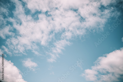 blu sky with fluffy clouds