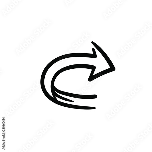 Hand drawn repost arrow. Simple vector icon