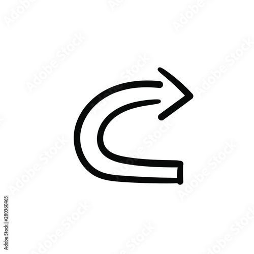 Hand drawn repost arrow. Simple vector icon