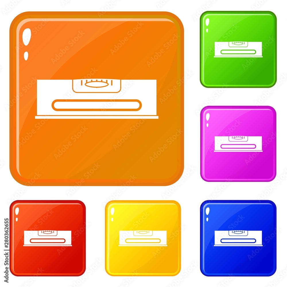 Obraz premium Building level icons set collection vector 6 color isolated on white background
