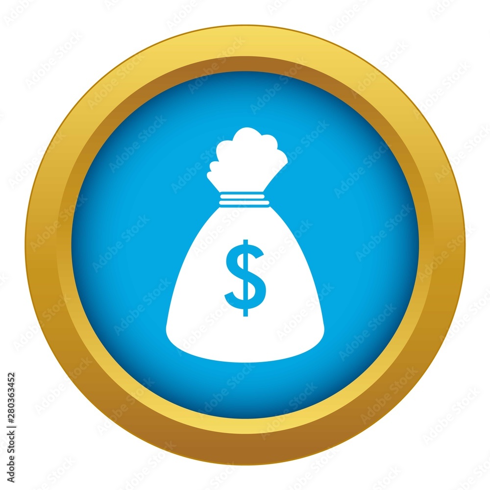 Money bag icon blue vector isolated on white background for any design Money bag icon blue vector isolated on white background for any design