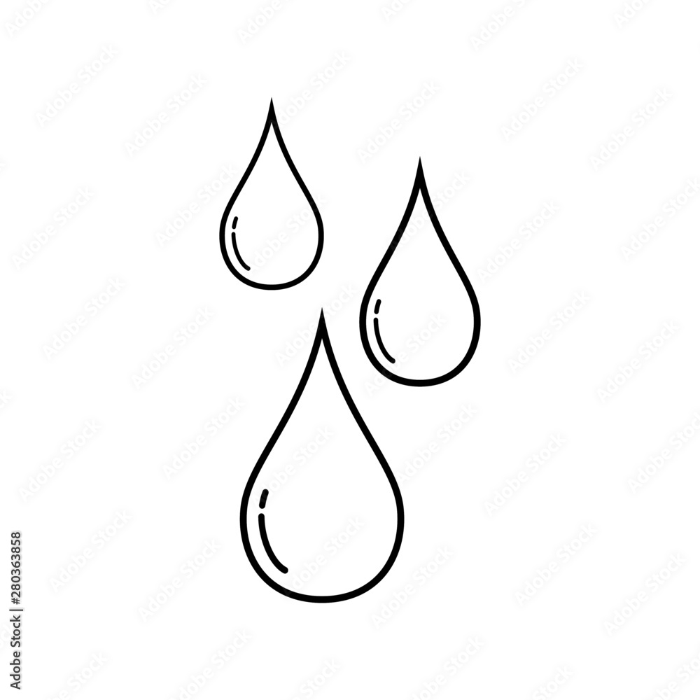 Water drop icon vector. Black line water drop symbol concept for web and mobile Water drop icon vector. Black line water drop symbol concept for web and mobile