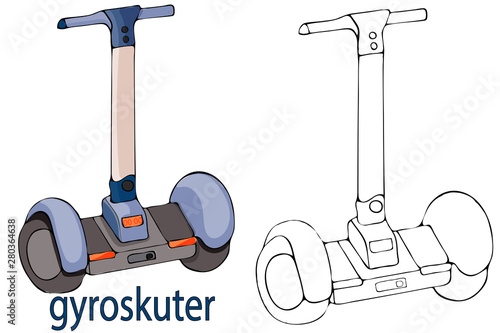 Vector image of a gyro by hand.Only lines and color.