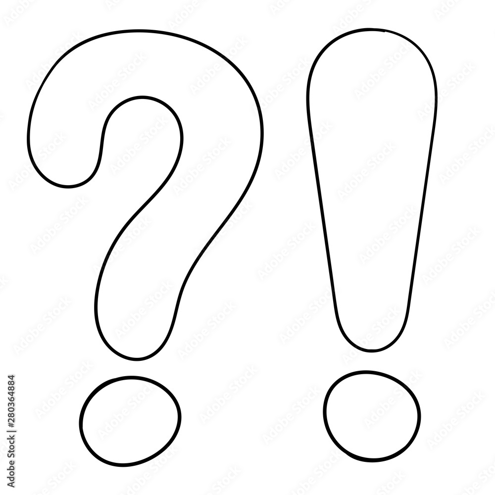 Question and Exlamation marks. Outline icon Question and Exlamation marks. Outline icon