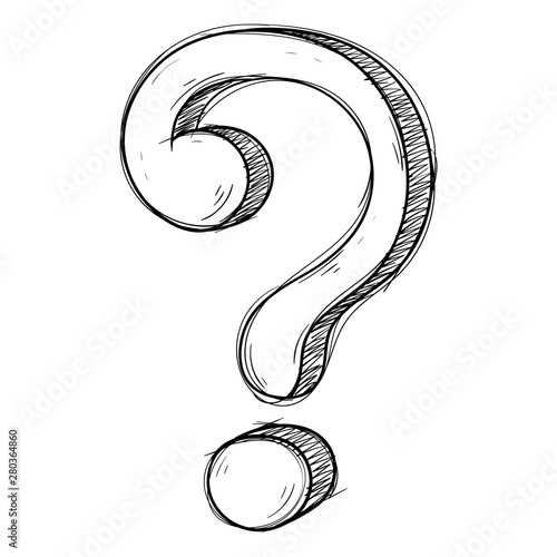 Question mark. Grunge style. Hand drawn doodle
