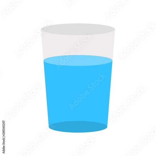 healthy natural juice or water beverage flat design icon.