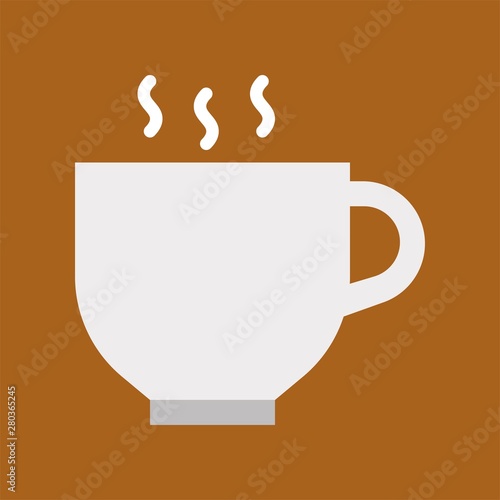 hot coffee or tea cup beverage flat design icon.