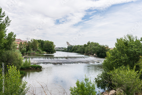 waterfall river with water and vegetation