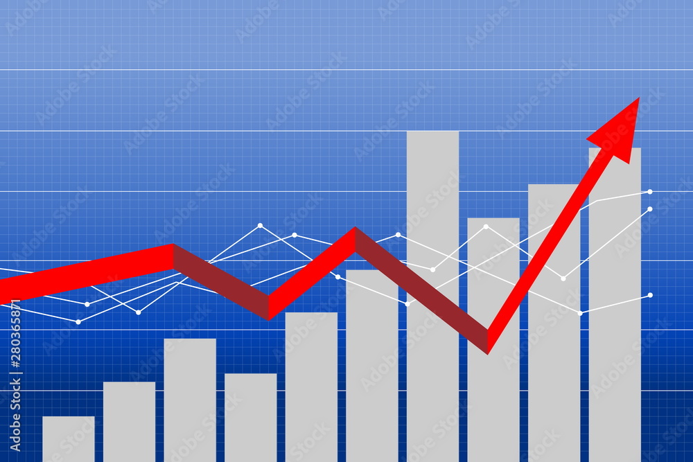 Fototapeta premium business graph with red arrow