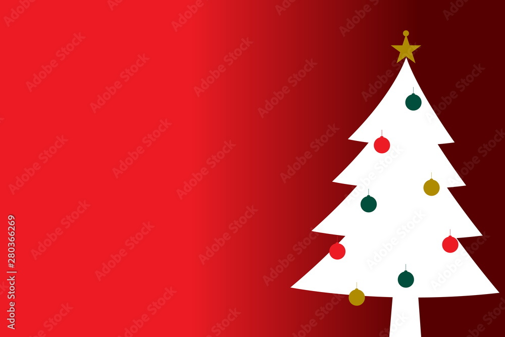 Obraz premium christmas tree on red background