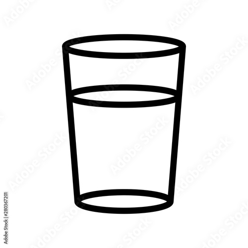healthy natural juice or water beverage editable outline icon.