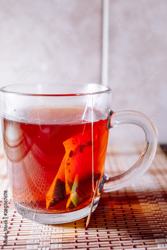 tea in a clear glass black tea in a clear glass black