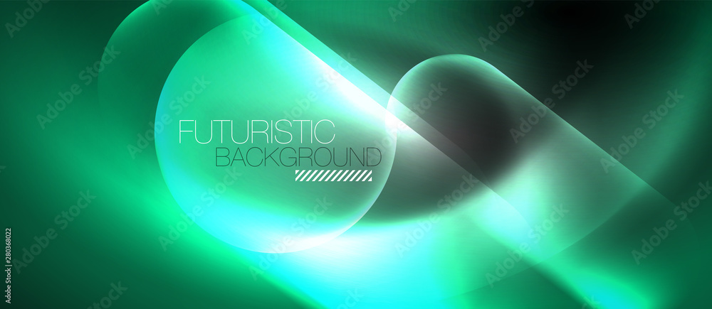 Neon glowing techno lines, hi-tech futuristic abstract background template Neon glowing techno lines, hi-tech futuristic abstract background template
