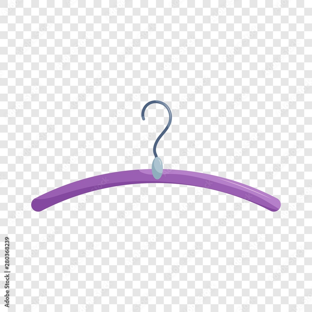 Purple coat hanger icon. Cartoon illustration of purple coat hanger vector icon for web Purple coat hanger icon. Cartoon illustration of purple coat hanger vector icon for web