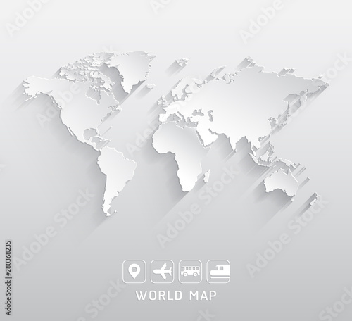 World map vector illustrations.