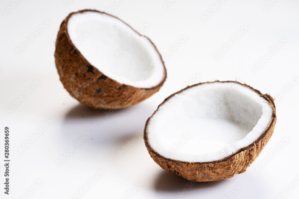 Coconut with hard shell and coconut milk Coconut with hard shell and coconut milk