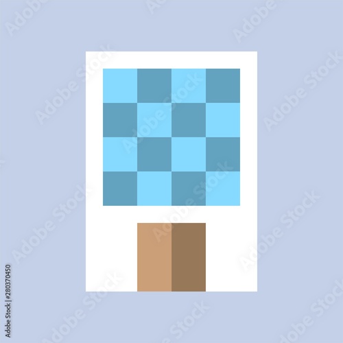 residential house property exterior view building flat design icon.