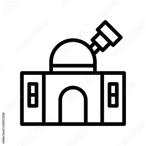 observatory building editable outline icon.