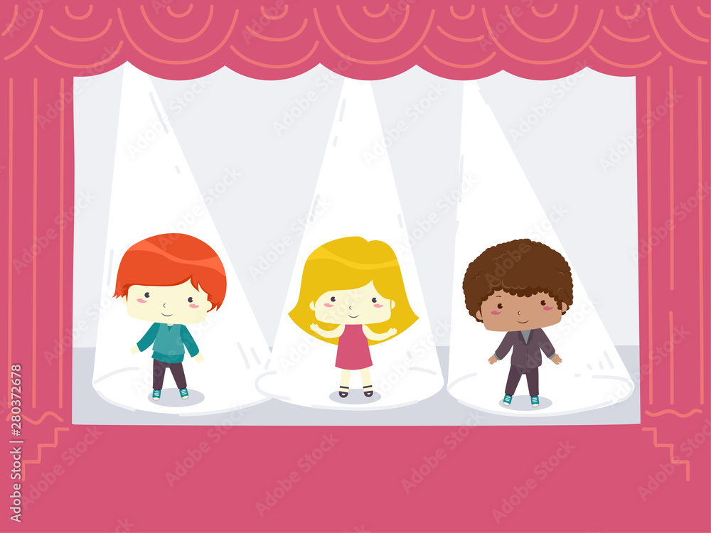 Fototapeta premium Kids Spotlights Stage Illustration