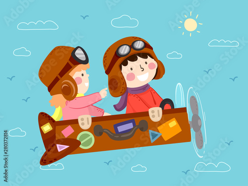 Kids Fly Suitcase Travel Make Believe