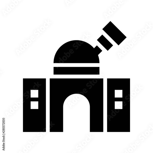 observatory building solid black icon.
