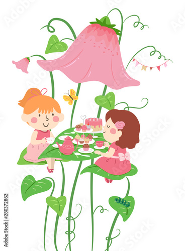 Kids Girls Tea Party Flower...