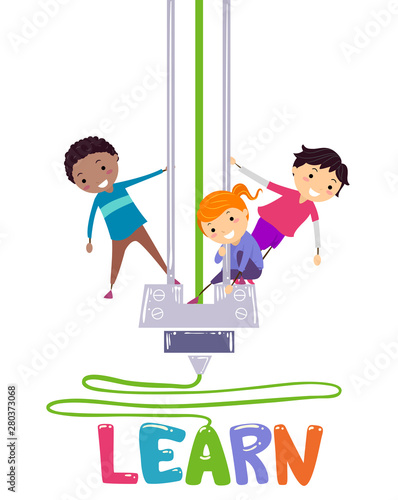 Stickman Kids Printer Learn...