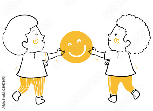 Kids Give Happiness Illustr...