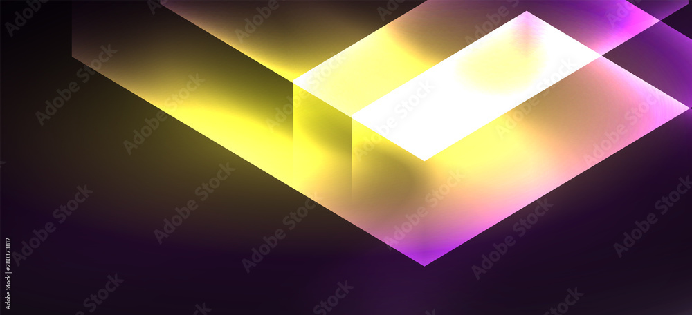 Obraz premium Shiny hexagon neon template. Futuristic digital technology concept. Vector abstract graphic design.