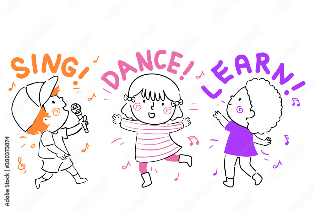 Kids Sing Dance Learn Illustration