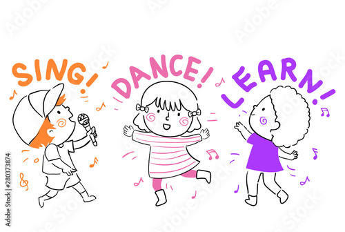 Kids Sing Dance Learn Illustration