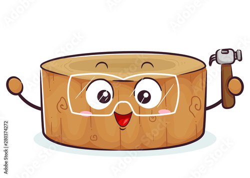 Mascot Nail Hammering Wood ...