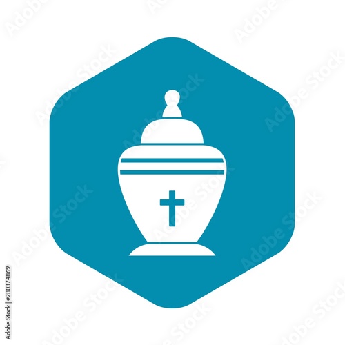 Urn icon. Simple illustration of urn vector icon for web