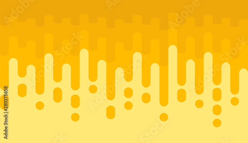 Seamless pattern of honey drop. Yellow background with rounded lines.