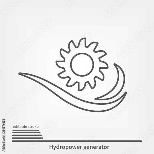 Hydroelectric Power Generator icon. Hydroelectricity generation concept vector illustration