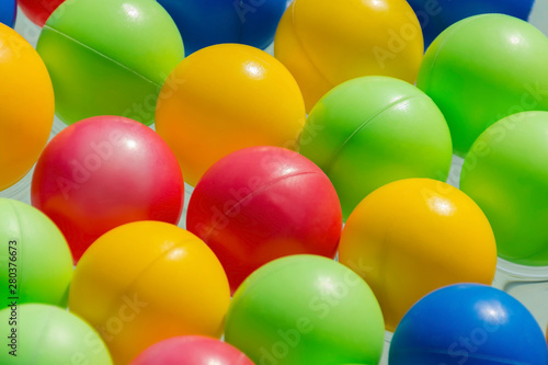 colorful plastic balls for playing in the pool