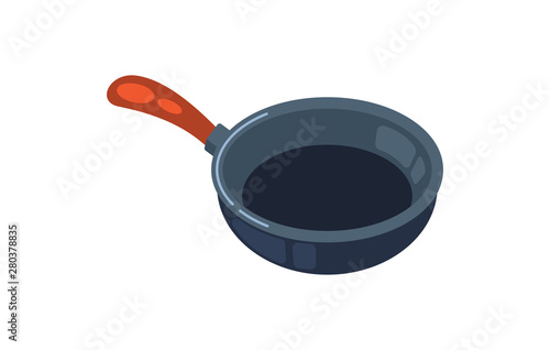 Frying pan vector icon isolated on white background.