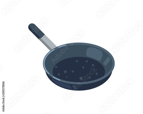 Frying pan vector icon isolated on white background.