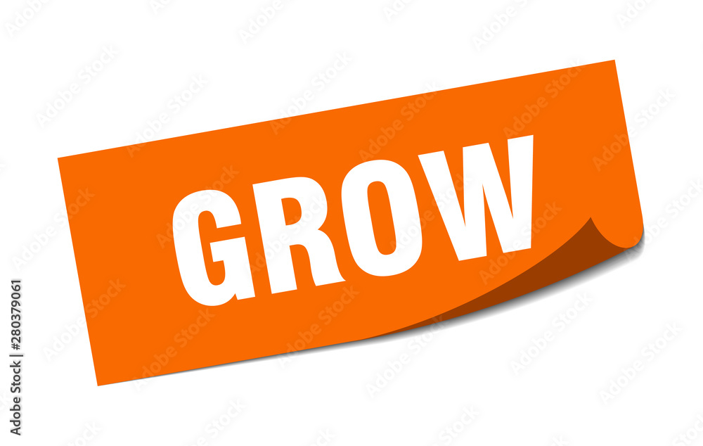 grow sticker. grow square isolated sign. grow grow sticker. grow square isolated sign. grow